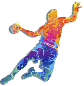 Un joueur de basket-ball en l'air avec un ballon dans les mains